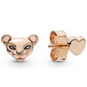 Feio Pandora Rose Lion Princess and Heart Stud Earrings