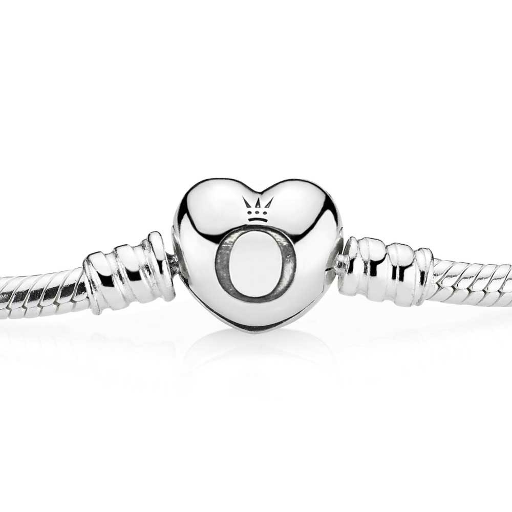 Feio Pandora Moments Heart & Snake Chain Charm Bracelet