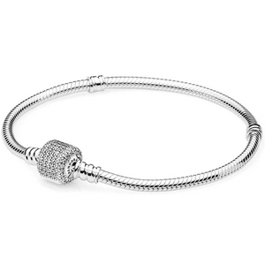 Feio Pandora Moments Sparkling Pave & Snake Chain Charm Bracelet