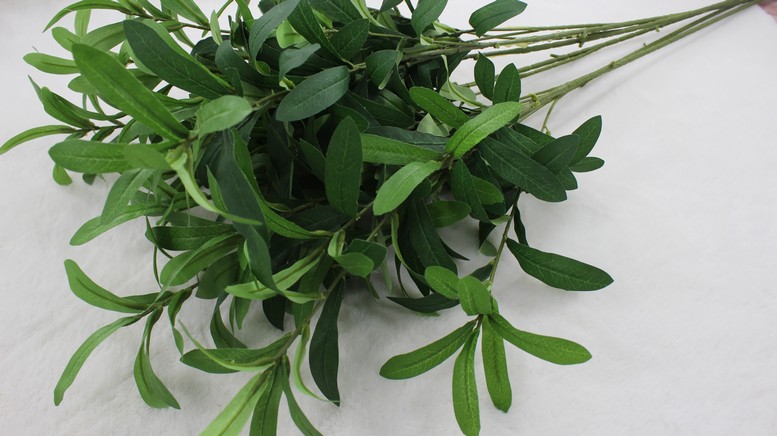 五叉把束橄榄叶，人造绿植，出口欧美仿真植物
