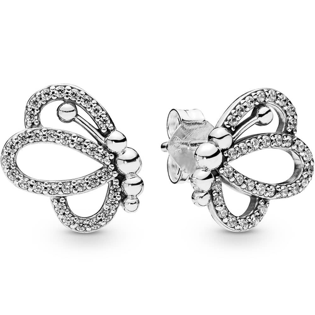 Feio Pandora Butterfly Outlines Stud Earrings